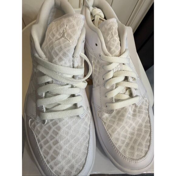 Air Jordan 1 Women's Low Top Mesh Sneaker Shoes Breathe Triple White Size 10 - Picture 8 of 10